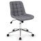 Adjustable Height Upholstered Armless Desk Chair with 5 Smooth Rolling Wheels and Metal Base